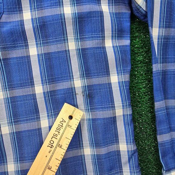 Ocean Coast Shirt Mens 2XL Blue Plaid Button Up Long Sleeve Western Classic Fit‎ - Picture 3 of 7